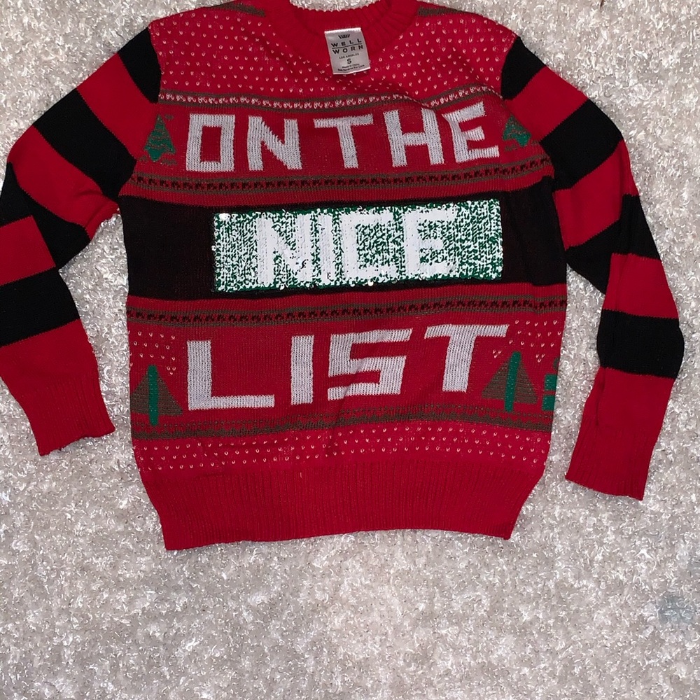 Flippy “Ugly” sweater On the “nice/naughty”